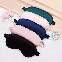 10PCS/5PCS/3PCS/1PCSunshade Sleep Eye Mask, Imitation Silk Ice Feeling Comfortable, Relaxing Fatigue, Suitable For Office Nap, Sleep, Business Trip, Travel - Grass green - View 1