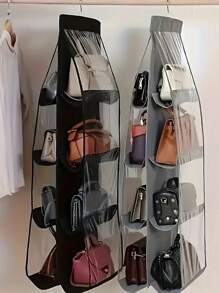 Organizer da appendere a più strati, salvaspazio per armadi, portatile, antipolvere, per appendere accessori di moda da donna, opzionale in nero/bianco a 6/8 scomparti, adatto per armadi, per riporre giocattoli, per organizzazione domestica