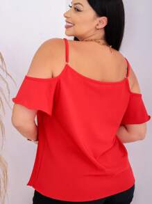 Blusa Verde Elegante com Ombros Vazados - Estilo e Conforto para Todas as Ocasiões!  Simples    Casual    Tecido    Em camadas    atemporal  Diário    todo