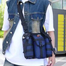 Bolso porta botellas de agua de pecho, mochila táctica para exteriores, mochila pequeña para viaje, bolso porta botellas de agua deportivo, bolso bandolera para ciclismo - Azul - Ver 7