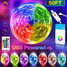 50/ 60/ 65.6/100FT Intelligent RGB LED Light Strip, USB Power Supply, APP& 24-Key Remote Control, Built-In Microphone, Music Synchronization,  A Variety Of Modes Can Be Selected, Suitable For DIY Living Room, Bedroom, Game Room, Festival, Party, Halloween Christmas Decorative String Lights Decoration. - ánh sáng màu - Xem 1
