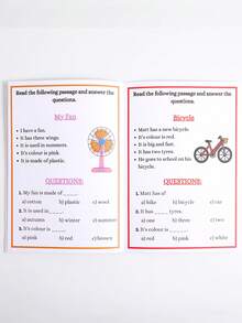 这本36页的儿童阅读理解练习册，适合3-6岁儿童，包含引人入胜的故事和活动，旨在培养孩子对文学的热爱，并鼓励他们阅读、写作和批判性思维。是理想的返校礼物、教师礼物、教室礼物和儿童文具礼物。 - 彩色 - 查看 3