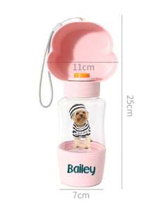 Customized Dog Water Bottle, Personalized With Photo & Name, Portable Pet Water Feeder With Leak-Proof Bowl, Suitable For Outdoor Walking, Hiking, Travel, 20oz Capacity For Small To Large Dogs & Cats
