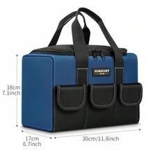 Small Tool Bag, Waterproof Tool Bag Organizer 1680D, Heavy Duty Men's Multi-Pocket Tool Bag For Electricians, Blue - 藍色 - 查看 5