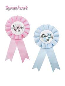 婴儿性别揭晓装饰套装、男孩或女孩队徽章别针、爸爸和妈妈徽章别针、硅胶手环、拍照道具、性别揭晓游戏海报、性别揭晓眼镜、派对用品、迎婴派对装饰、派对礼品、生日装饰、粉色和蓝色性别揭晓装饰 - 彩色 - 查看 10