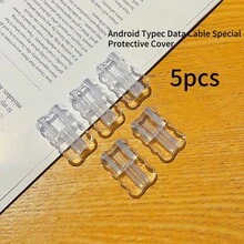 1件/5件/10件苹果充电线保护套[安卓USB+Type-C线保护套]，防缠绕线缆管理充电器配件，手机配件 - 無色 - 查看 11