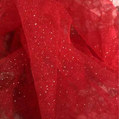 Cheonet Glitzer Tüll Stoff, Polka Punkte Muster, Nylon Mesh für DIY Braut Röcke, Näharbeiten, Hochzeitsbogen - nur Handwäsche