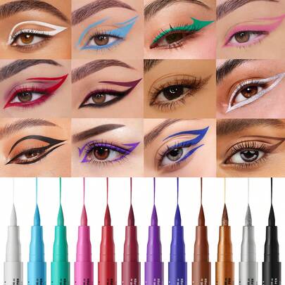 1pc Matte Colored Liquid Eyeliner Pen, Smudge-Proof, Long-Lasting, Waterproof For Parties & Everyday Use