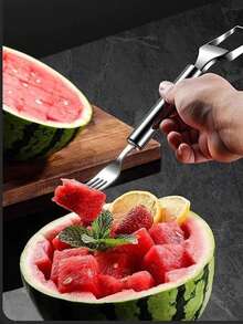 二合一瓜挖球器和雕刻刀套装，适用于西瓜、哈密瓜、冰淇淋勺，是家庭聚会摆盘的必备工具。 - 彩色 - 查看 10