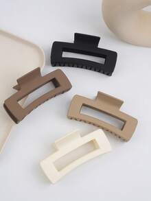 女士简约纯色方形轻质塑料发夹，时尚百搭简约发夹，适合日常外出、淋浴、洗脸、化妆夏季发夹发夹发夹发夹发夹 - 彩色 - 查看 2