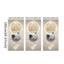 1 件优雅现代抽象帆布墙画，无框架树和月亮风景海报，非常适合卧室、客厅或走廊装饰，卧室墙画 - 黑色 - 查看 12