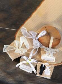 12 piezas de bolsas de almacenamiento mini europeas para boda, bolsas de regalo de tela de lino de tamaño pequeño para damas de honor, bolsas de regalo para boda