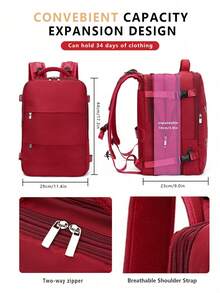 Myco Ba lô chống trộm có thể mở rộng dung tích đựng laptop 15.6 inch, túi hành lý công tác cỡ lớn, chống thấm nước, thích hợp làm quà Giáng sinh hoặc quà Valentine. - Đỏ - Xem 3