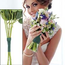 1/3/5 rouleaux de papier de ruban adhésif vert pour bouquet de fleurs - matériau en nylon durable, parfait pour les fleurs DIY, les décorations de mariage et de fête, les arrangements floraux, les essentiels de la décoration d'événement Rouleaux empilés avec soin Ruban facile à utiliser