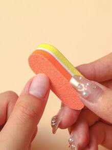 10pcs Manicure Mini Sponge Buffing Blocks Shaped Emery Boards For Nail Care Tools, Double Sided Nail File