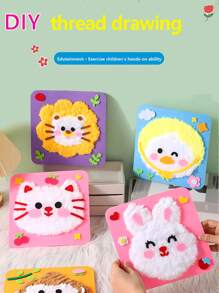 1 pieza Pintura de lana tejida a mano, material de bricolaje de animales de dibujos animados, calcomanías de juguetes, el mejor regalo de cumpleaños para niños y niñas, color de accesorio aleatorio, regalos de Navidad, regalos festivos