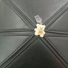1pc/2pcs Bear Shaped Pendant Dust Plug Charg Port Stopper, Compatible With Apple & Type-C Phone Charging Port