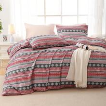 Duvet Cover King Size, Reversible Floral Lavender Duvet Cover Set With Zipper Closure, 3 Pieces Botanical Patterns Soft Microfiber Bedding Set (90"X104", 2 Pillow Cases 20"*36") - 03 - 紅色波西米亞風雪(無被子) - 查看 6