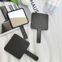 1pc Simple Ins-Style Handheld Mirror/Makeup Mirror For Student Dorm/Portable Compact Mirror For Touch Up