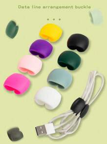 10pcs/5pcs New Fashionable Cartoon Mixed Color Cable Winders, Suitable For Earphones, Power Cords, Data Cables Home And Office Desk Organizer, Necessary Travel Organizer For Women