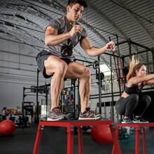 Huisuilinss Plyometric Jump Box, 12/18/24/30 Inch Plyo Box,Steel Plyometric Platform And Jumping Box,Anti-Slip Fitness Exercise Step Up Box For Home Gym Training,Conditioning Strength Training - Red+Black 12in - View 2