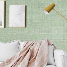 1 Roll Of Multi-Color Linen Texture Wallpaper, Self-Adhesive Removable Wall PVC Wallpaper, Ready-To-Peel Wallpaper, Suitable For Kitchen, Bedroom, Living Room, Countertop Furniture Decoration Wallpaper, Home Decoration And Furniture Renovation Wall Paper Wall Stickers Room Decor Wall Decor Wall Sticker - Green - View 11