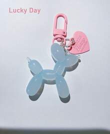 Jelly Balloon Dog Design Keychain For Women, Cute Girls Key Chain, Bag Charms Accessories For Car Purse Backpack - Pink Green - 查看 2
