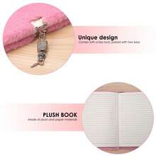 1/2 件粉色毛绒 A5 可锁日历笔记本，软封面梦幻日历簿，学校用品日记本（含圆珠笔），学校用品，返校 - 彩色 - 查看 5