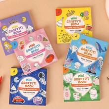 1pc/6pcs Creative Mini Coloring Books, Portable Outdoor Sketchbooks For DIY Doodles Anytime, Cartoon Series Patterns Like Ocean, Holidays, Food, Space To Inspire Kids' Creativity And Imagination, Suitable For Colored Pencils, Markers, Oil Pastels, Watercolor Pens, Ideal Gift For Kids, Students, Birthday, Holiday - Multicolor - View 6
