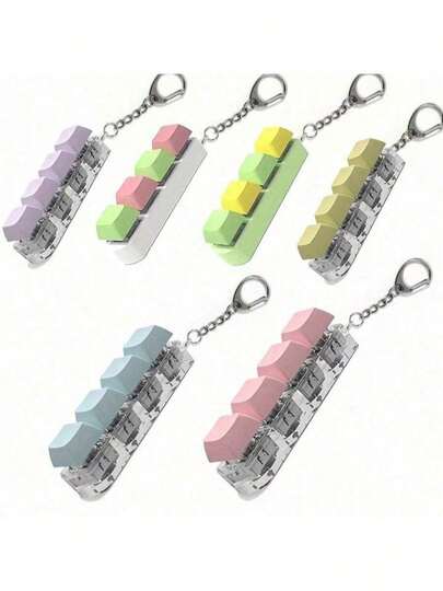 1pc Squeeze Toy Cube Keychain Stress Relief Casual Toy, Random Color & Chain Style