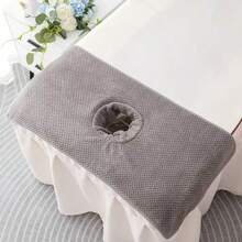 1 pièce Serviette de spa de 40 * 80 cm avec trou - serviette d'absorption d'eau pour massage et thérapie, tapis d'oreiller de tête de lit, serviette de visage pour lit