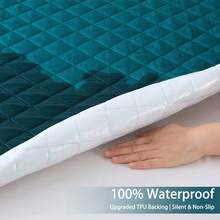 2/3pcs Waterproof Mattress Protector Set - Ultra Breathable & Cloud-Soft, Noiseless Sleep With Non-Slip Grip | Luxury Envelope-Closure Pillowcases (White/Blue/Gray/Dark Green) - All-Season Comfort, Easy-Care & Wrinkle-Resistant - Fits 8-12" Mattress (Pillow Insert Not Included) - 灰色 - 查看 4