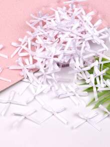 100Pcs 3cm Mini Satin Ribbons Flowers Bows Ties For DIY Craft Scrapbooking Embellishment Accessories Pets Hair Clothes Decoration