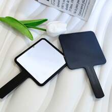 1pc Simple Ins-Style Handheld Mirror/Makeup Mirror For Student Dorm/Portable Compact Mirror For Touch Up