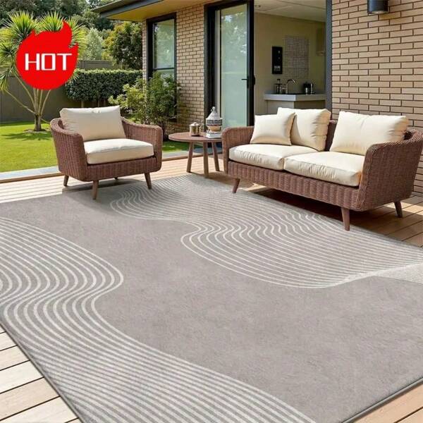 A Large Area Rug Featuring Personalized Linear Patterns In A Modern Style, This Luxurious Area Rug Complements Various Home Decors. It Is Premium Machine-Washable, Crafted With High-Density Material And Non-Slip Bottom Particles For Fade Resistance.
