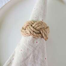 Macrame Jute Rope Napkin Holder Ring Garland Farmhouse Rustic Country Decor , Prayer Wall Hanging Decor Napkin Rings Weddings Home Decor, Wooden Ring Napkin Rings For Table Decor, Easter Farmhouse Napkins Rings For Boho Table Decor, Spring Banquet, Wedding, Holiday Dinner Party