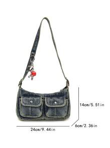 Bolso de hombro de mujer de moda y vintage, versátil bolso de alta calidad para llevar debajo del brazo, bolso de estilo exclusivo