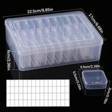 Juego de 30 cajas de almacenamiento de plástico transparente - Solución ultra visible, apilable y ahorradora de espacio para accesorios para el cabello, joyas, cuentas de arroz DIY, herramientas y suministros para manualidades - Organizador ligero y versátil Estuche de organización de viaje Regalos Útiles Escuela