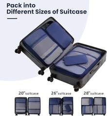 6/8/10 Set Packing Cubes For Travel Luggage Organizer - 10-navy - View 9