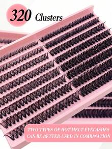 16 Rows Soft Natural 30D/40D/50D/60D/80D Single Cluster Eyelash Extensions, 8-16mm Mixed 0.07mm C Curl, Ultra-Lightweight, 16 Rows 320 Pieces Waterproof Mink Hair Clusters, 3D Effect False Eyelashes, Suitable For Light Makeup, Heavy Makeup, Daily Makeup, Cosplay And Various Occasions, Convenient To Carry, Suitable For Daily Wear Or Outings - C - 查看 2