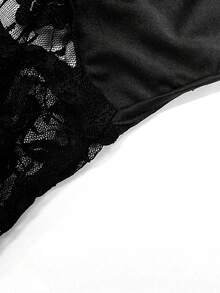 Women's Asymmetrical A-Line Lace Hollow Sheer Spider Decor Punk Retro Street Style Camisole Top, Spring/Summer - Black - View 5