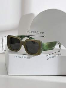 大号方形镜框简约优雅太阳镜，百搭女士多彩夏季时尚渐变镜片拼接波西米亚风 PC 太阳镜，四季遮阳外出装户外海滩海滨度假，馈赠亲朋好友的礼物 - 彩色 - 查看 6