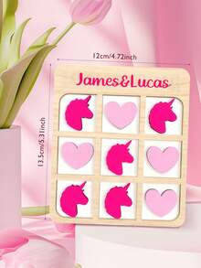 1 Stück personalisiertes Valentinstag Tic-Tac-Zehen Brettspiel, individuelles Holzbrett Pärchen Spiel, individuelles Reisespiel, modisch, farbig, süß, einfach, Kawaii, einzigartiges personalisiertes individualisiertes Geschenk, geeignet als Weihnachtsgeschenk, Valentinstaggeschenk, individuelles DIY Geburtstagsgeschenk, Jahrestags-Geschenk, Paar-Geschenk, Valentinstagsgeschenk, Hochzeitsgeschenk, Partygeschenk, Geschenk für beste Freunde - Verschiedenfarbig - Übersicht 8