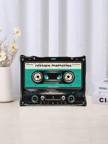 Bolsa de maquillaje con impresión plana 2D de la cinta de cassette vintage "She's So Unusual" de los años 80, un divertido regalo de cultura popular para amantes de la música, con cremallera y diseño retro, lavable a mano, colores mixtos, de vuelta a la escuela