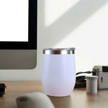 1pc 350ML 12oz Coffee Mug Thermal Cup Tumbler With Lid Stainless Steel Vacuum Insulated Double Wall Black Back To School