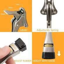 Gotega Door Stopper, 4 Pack Kickdown Door Stop With One Touch Adjustable Height And Rubber Tip Door Stops 4 Inches, Antique Bronze - Antique Bronze - View 4