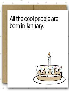 1 张生日快乐贺卡，趣味祝福，所有酷人都出生在五月、六月、七月、八月、九月、十月、十一月、十二月 - 彩色 - 查看 17