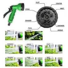 25英尺天然伸缩乳胶管水管（带水枪） - 綠色 - 查看 9