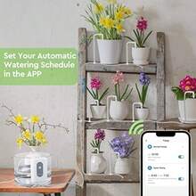 Moistenland WIFI Automatic Plant Waterer DIY Automatic Drip Irrigation Kit For 15 Potted Plants Auto And Manual And Delay Watering Mode Water Shortage Alert Irrigation Rrds Remote Control And - WiFi-White - View 2