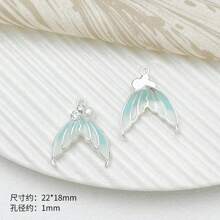 5/10pcs Elegant Mermaid Pendant, High-End Color Charm For Bracelet Necklace Earring DIY Jewelry Finding